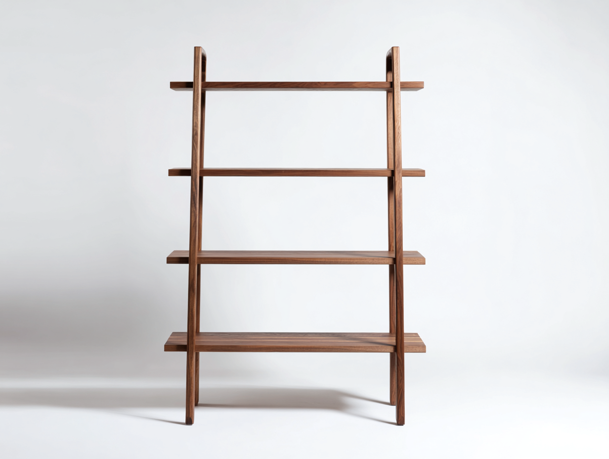 Bücherregal-Walnussholz-110×35×178 cm-Dunkelbraun-vier breite Durchsteckböden für Wohnzimmer-Monarainterior