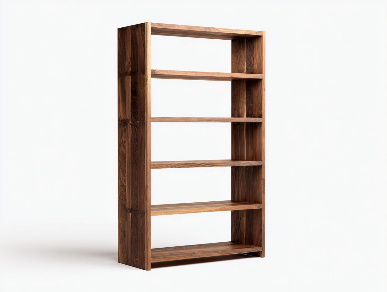 Bücherregal-Massivholz-102×36×188 cm-Dunkelbraun-rahmenbetontes offenes Design fürs Wohnzimmer-Monarainterior