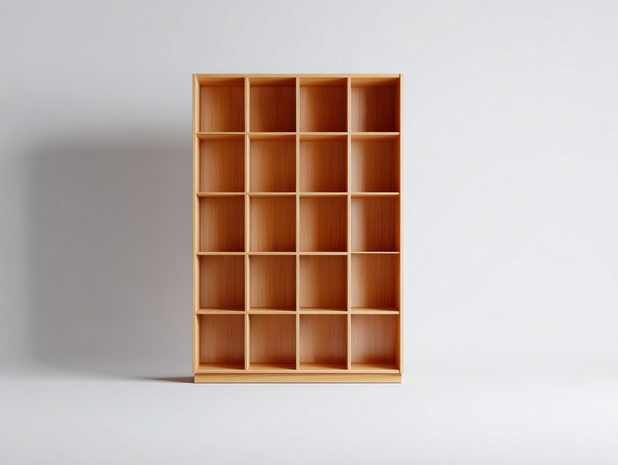 Bücherregal-Holzwerkstoff-140×32×190 cm-Naturbraun-20 offene Fächer mit Rückwand für Wohnzimmer-Monarainterior