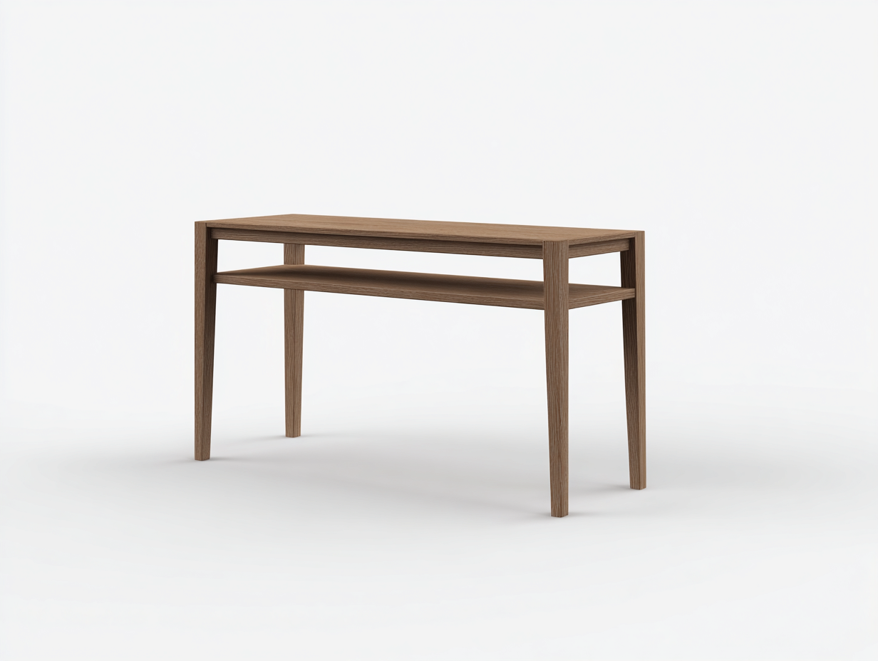 Eingangstisch 115 × 32 × 80 cm Naturbraun – schlankes Holzdesign mit offenem Zwischenboden-Janorvihaus