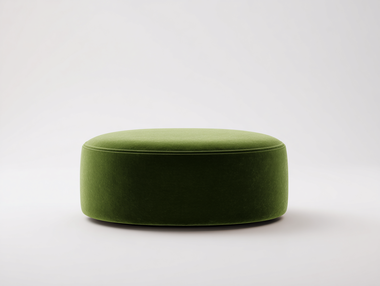 Sitzhocker aus Samt 82 × 70 × 36 cm – Moosgrün – niedrige Ovalform-Janorvihaus