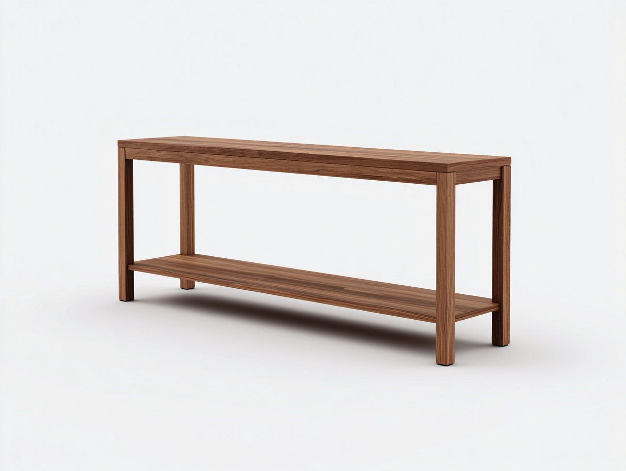 Eingangstisch 130 × 35 × 78 cm Walnussbraun – gerader Holzrahmen mit bodennaher Ablage-Janorvihaus