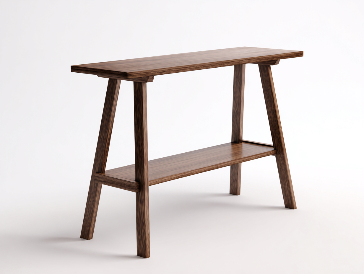 Eingangstisch 120 × 35 × 78 cm Walnussbraun – Holzoptik mit Ablageboden und A-Gestell-Janorvihaus
