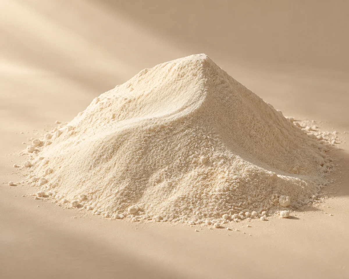 Ingredient-inspired still life: sculpted ivory collagen powder