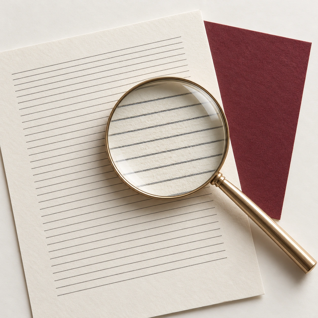 Editorial magnifying glass representing precision when reading the AUJ biotin amount and unit