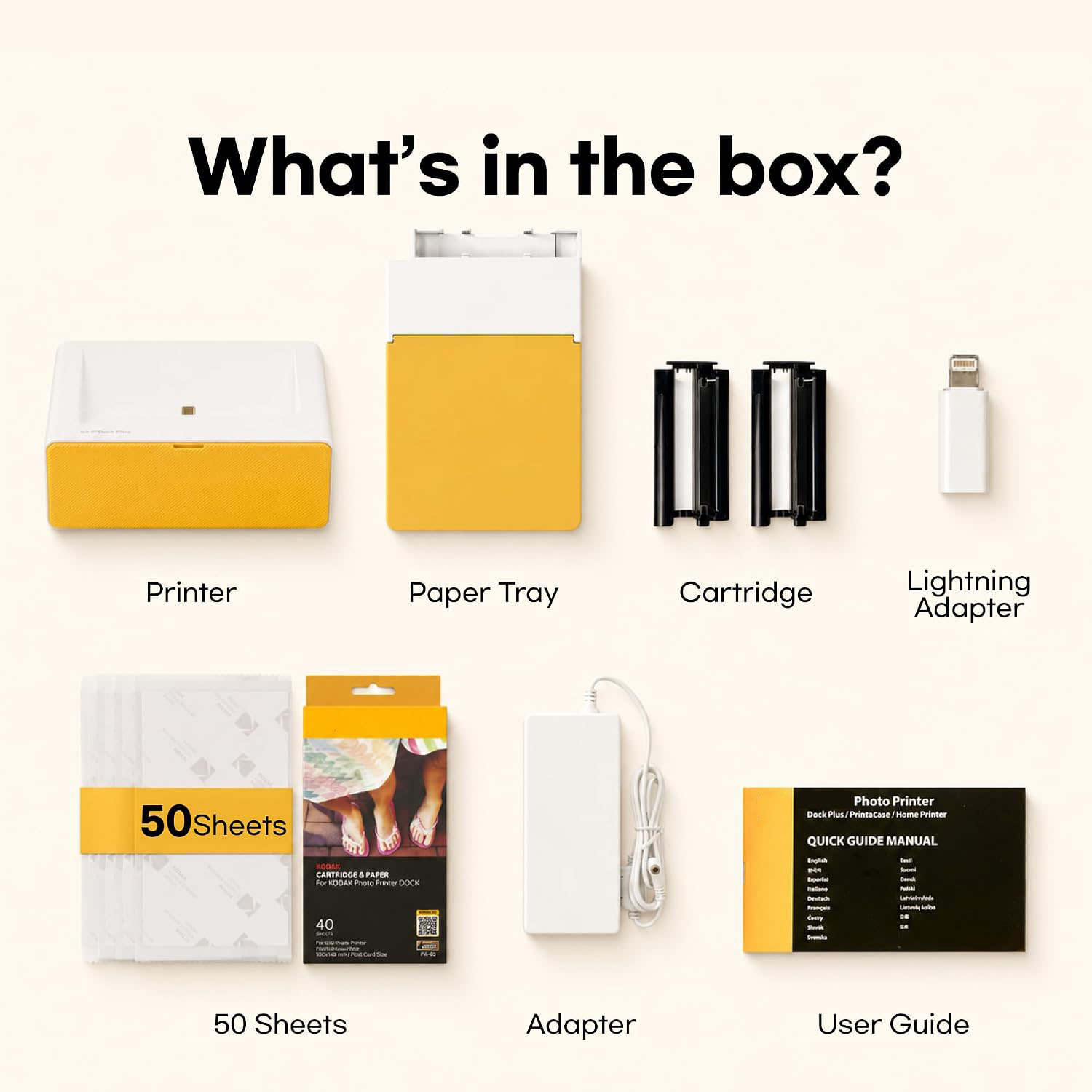 Dock Plus 4x6 Photo Printer, Smartphone Docking, 4PASS, 50 Sheets