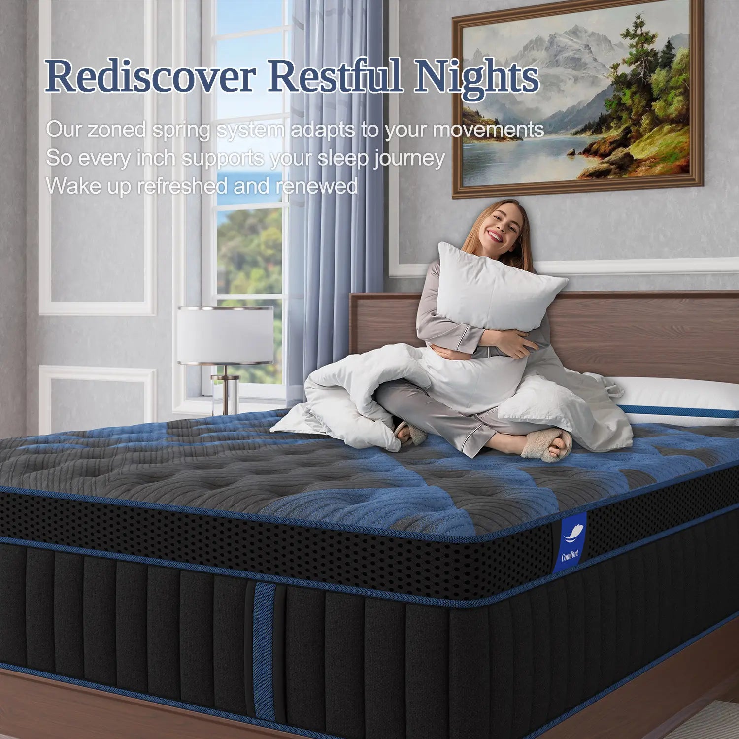 12"/14" Hybrid Mattress in a Box | Memory Foam & Pocket Springs | Medium Firm | Lumbar Support