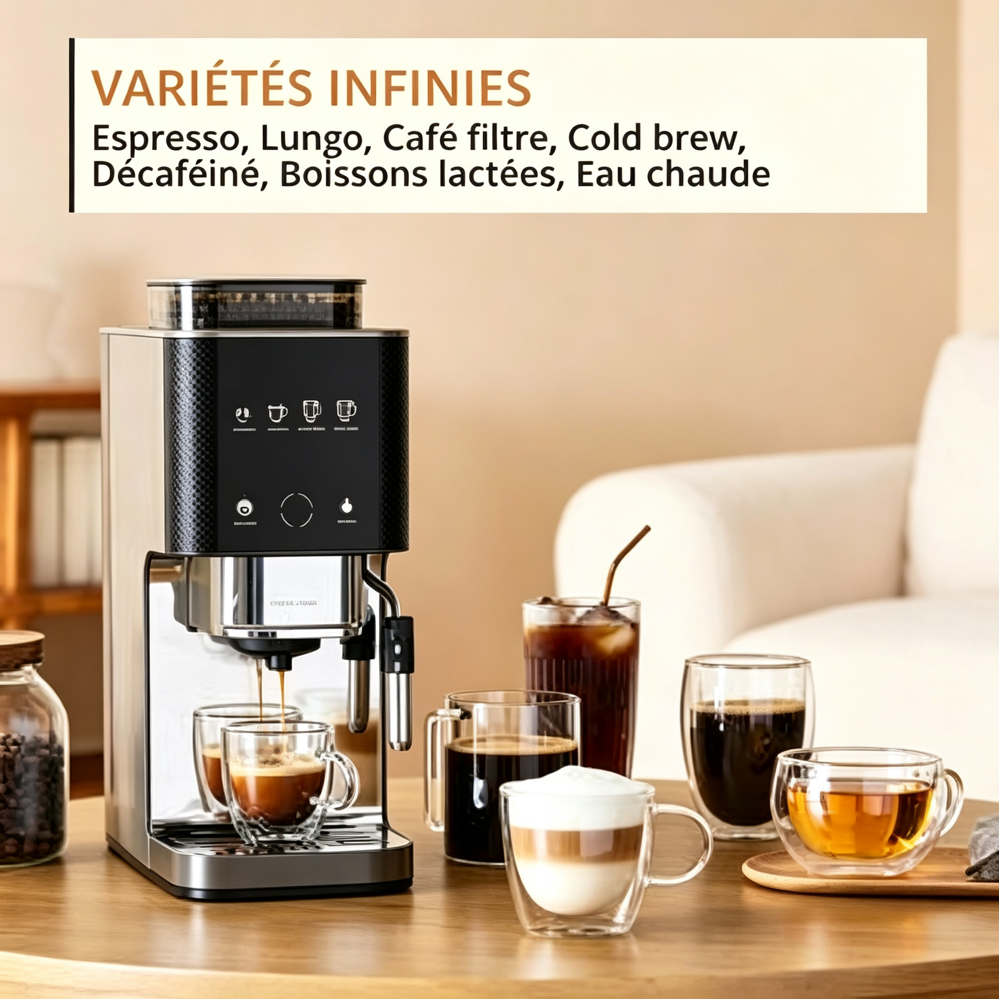 Coffee Crush Experience Bean-To-Cup Coffee Maker | Ultra Compact Espresso Machine, Makes Cold Brew & Milk-Based Coffee Recipes