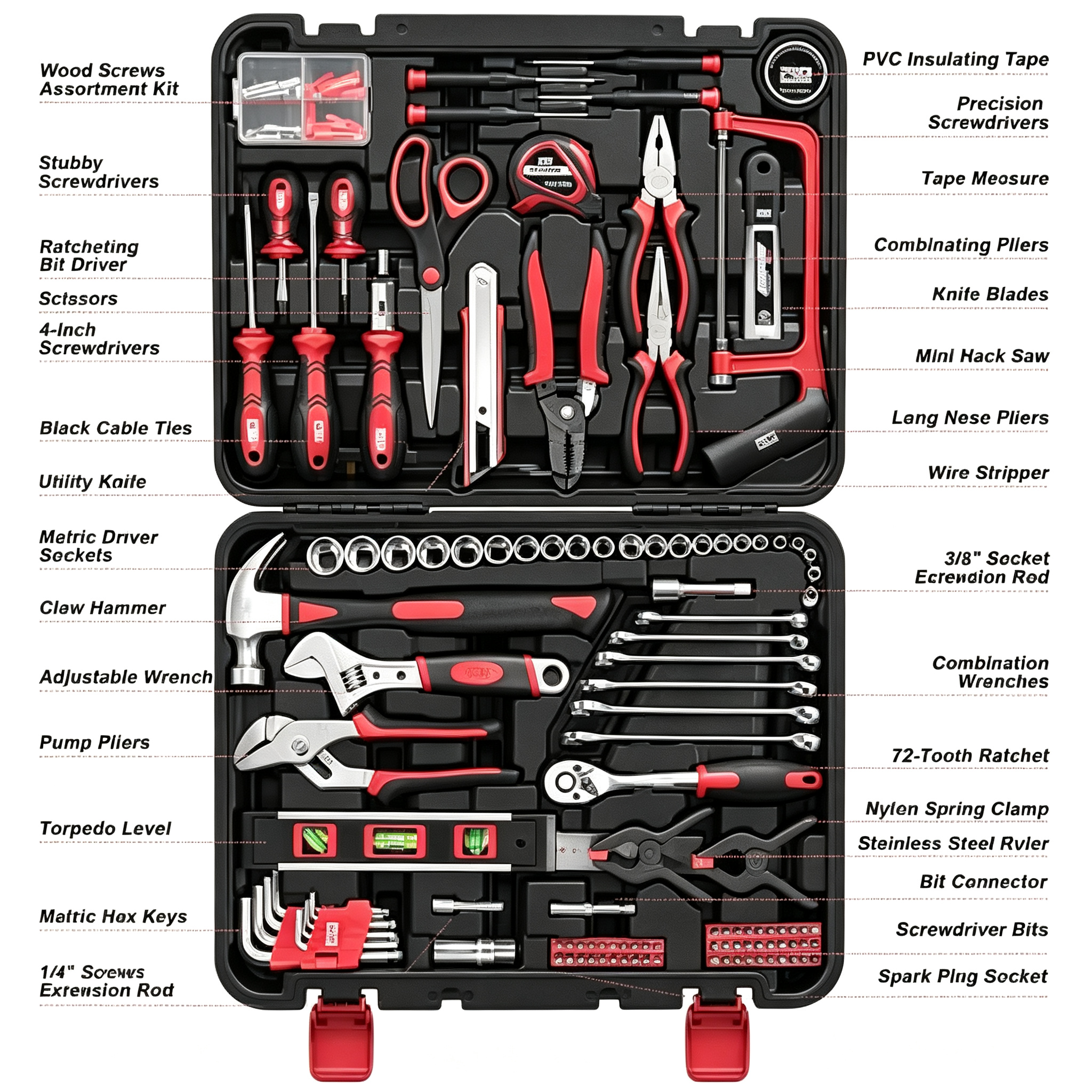 259-Piece Home Tool Kit with Portable Storage Box