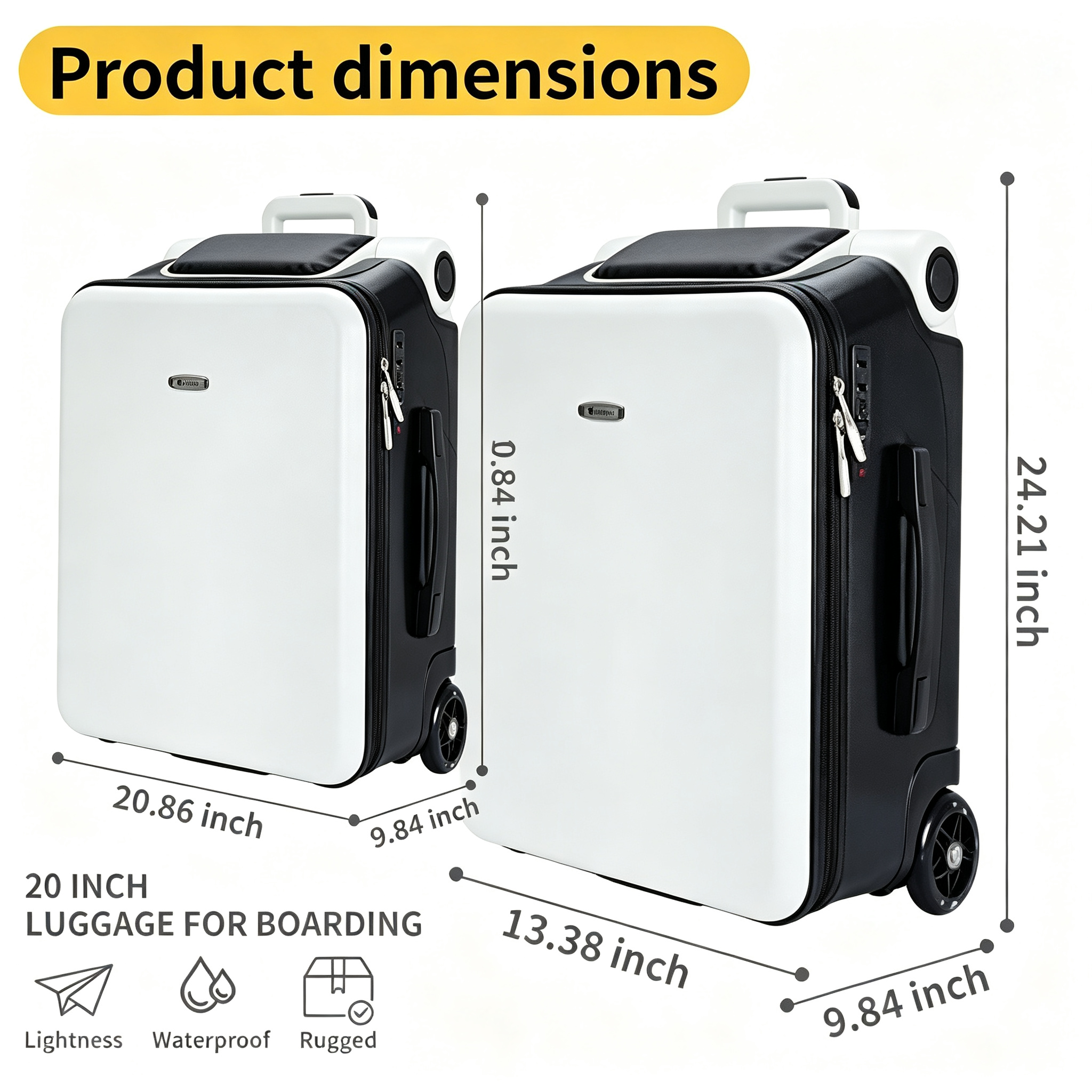 Expandable Luggage with Spinner Wheels,Large Suitcases with Child Seat Design,Hard Luggage for Women and Men,20 inch Hardside Carry on Luggage for Travel