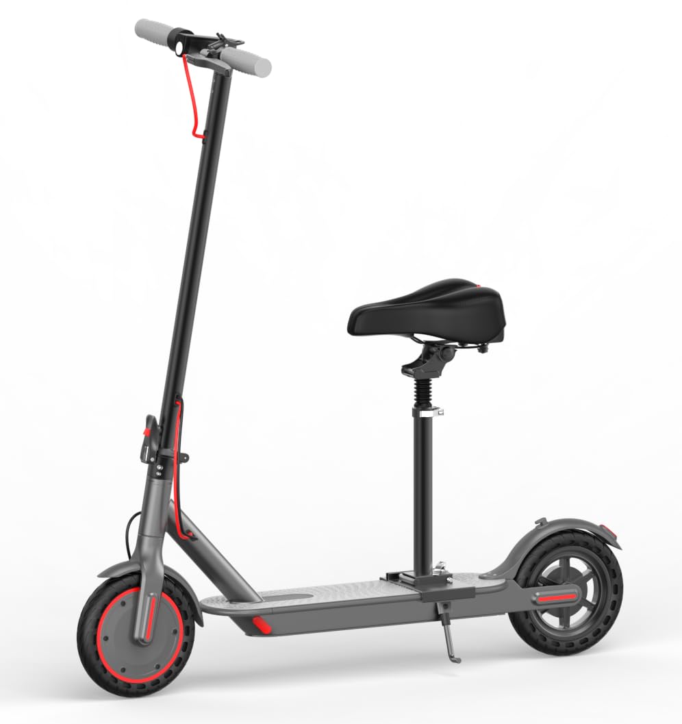 Electric Scooter - 350W/500W Motor, 8.5"/10''Solid Tires, Up to 19/22MPH& 16/21/23Miles Long-Range Portable Commuting Scooter for Adults with Double Braking System, App
