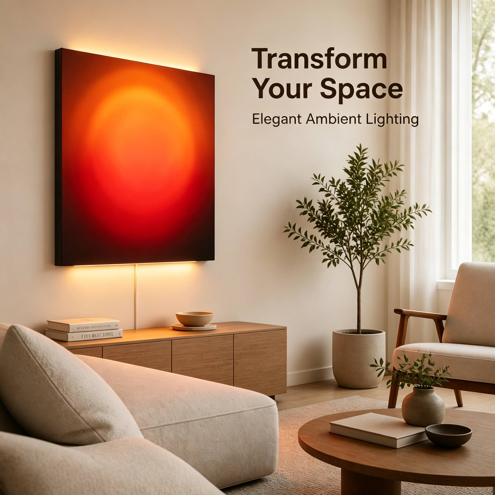 LED illuminated wall decor for hotel lobbies and corridors| Modern sunrise & sunset light box with durable aluminum frame.
