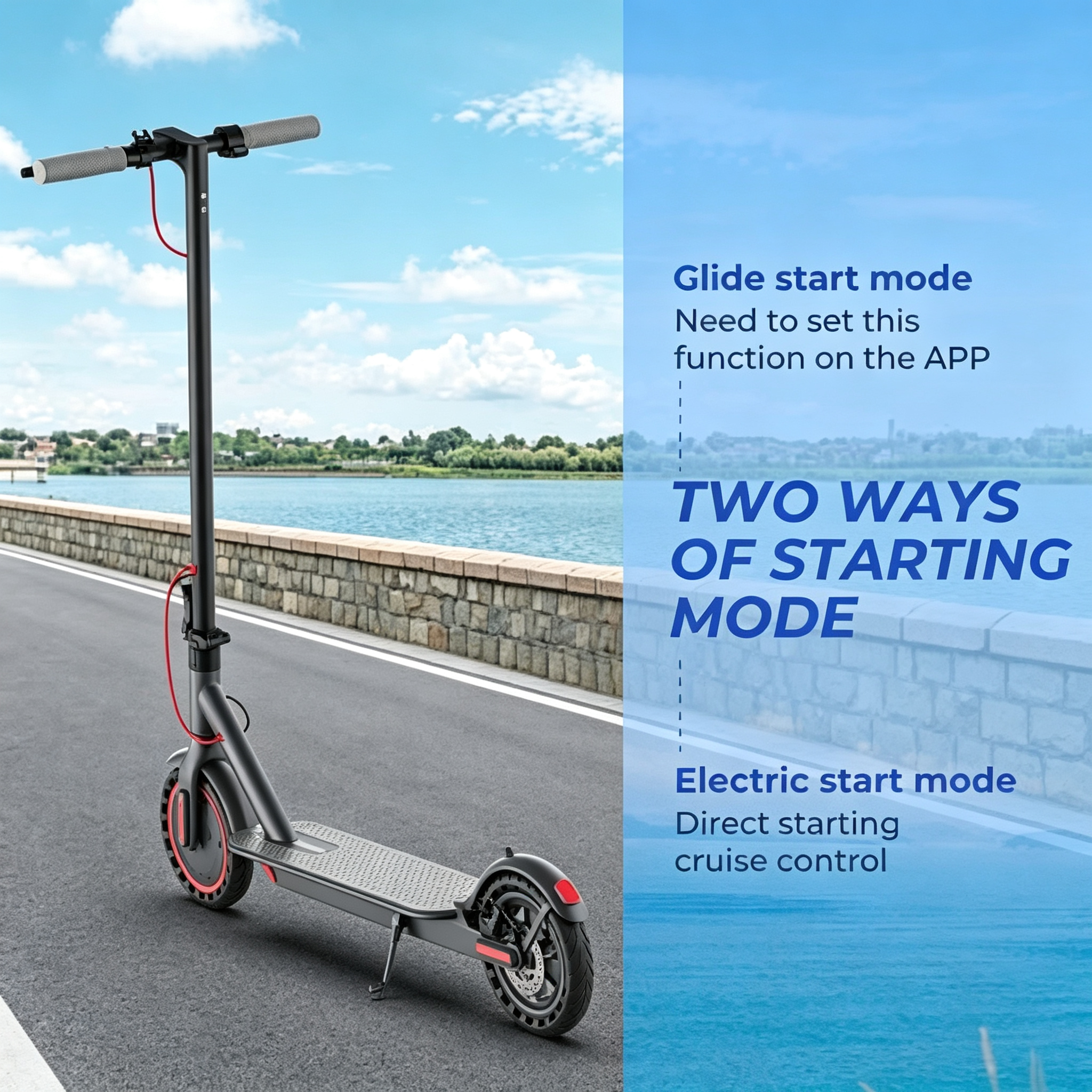 Electric Scooter - 350W/500W Motor, 8.5"/10''Solid Tires, Up to 19/22MPH& 16/21/23Miles Long-Range Portable Commuting Scooter for Adults with Double Braking System, App