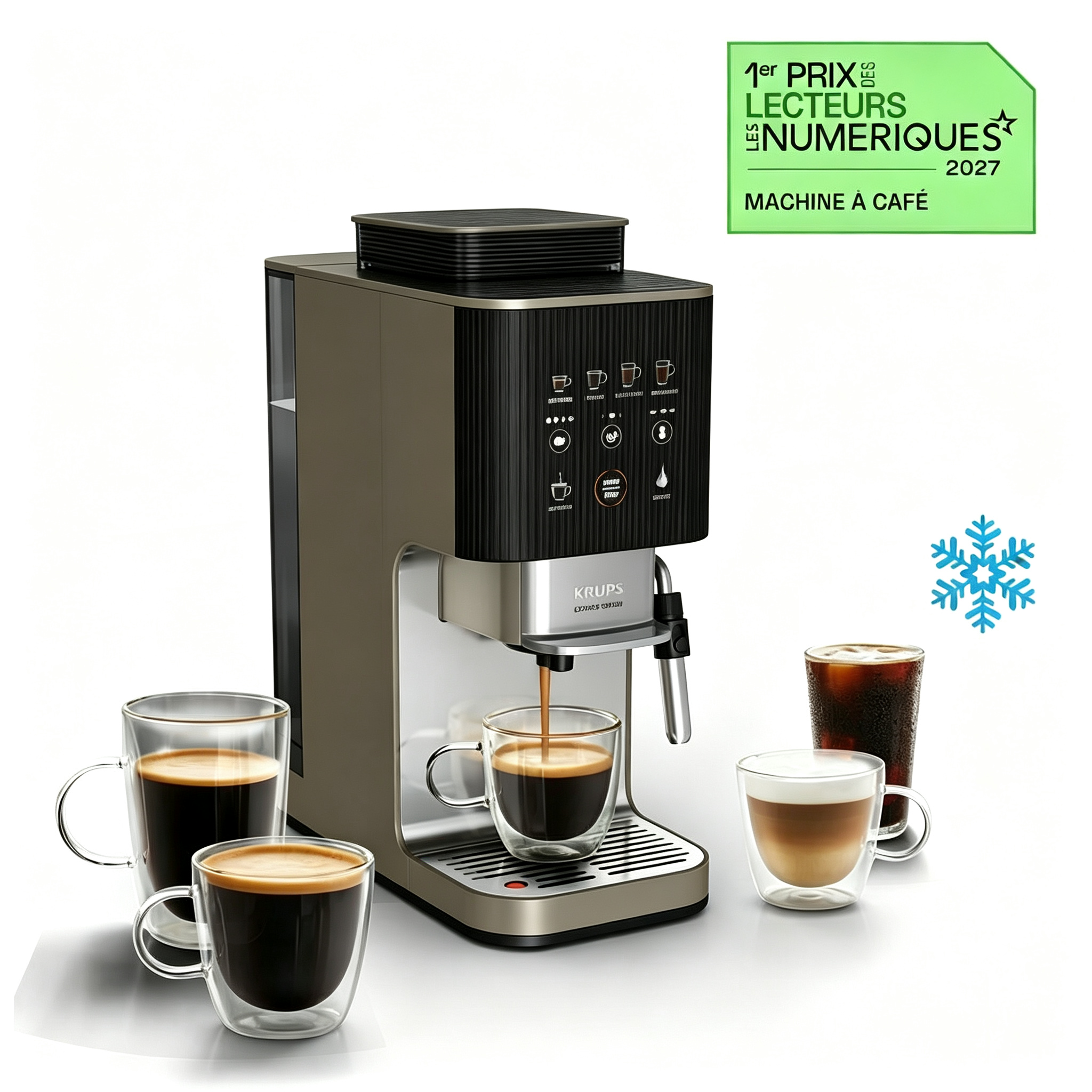 Coffee Crush Experience Bean-To-Cup Coffee Maker | Ultra Compact Espresso Machine, Makes Cold Brew & Milk-Based Coffee Recipes
