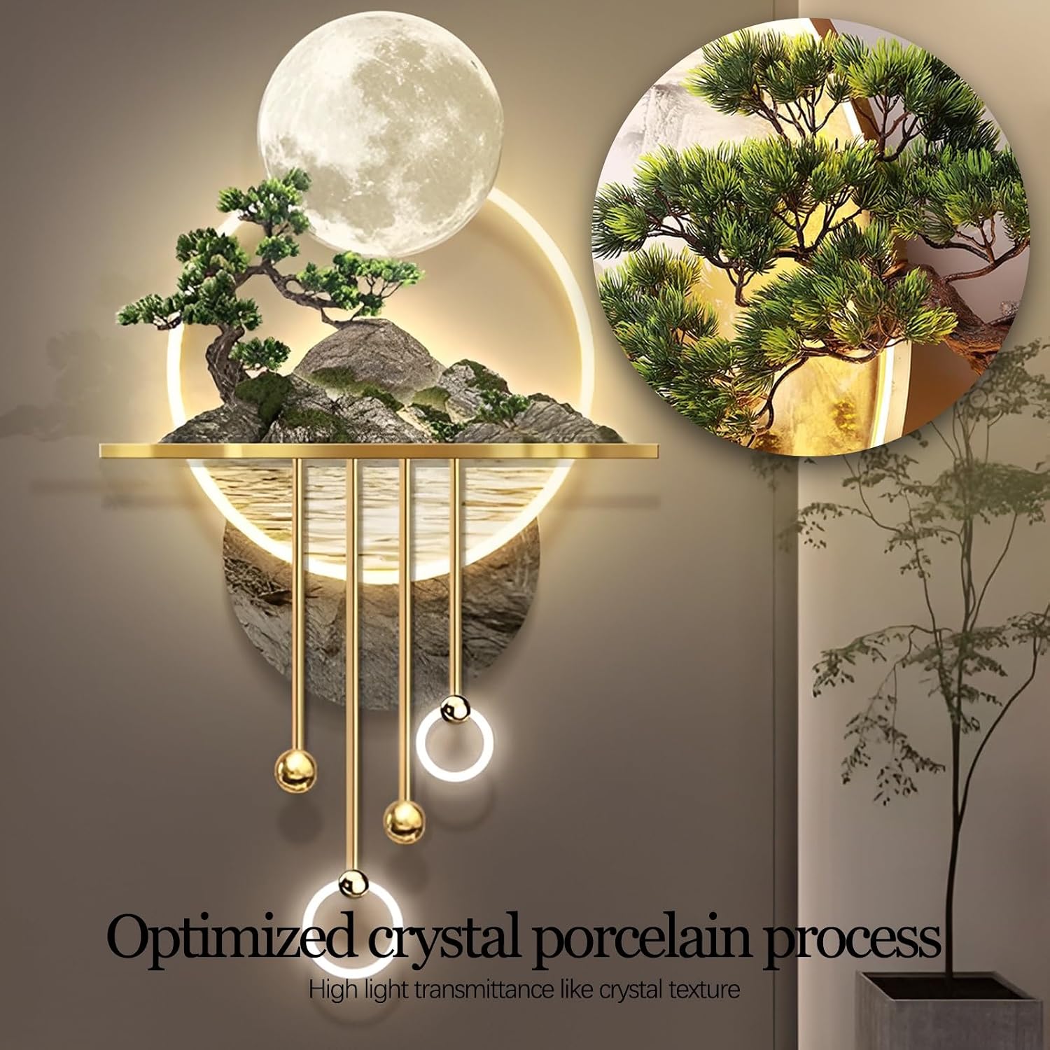 3D Wall Art Decor Plug-in Power Supply Creative Landscape Wall Hanging Mural Home Wall Decor