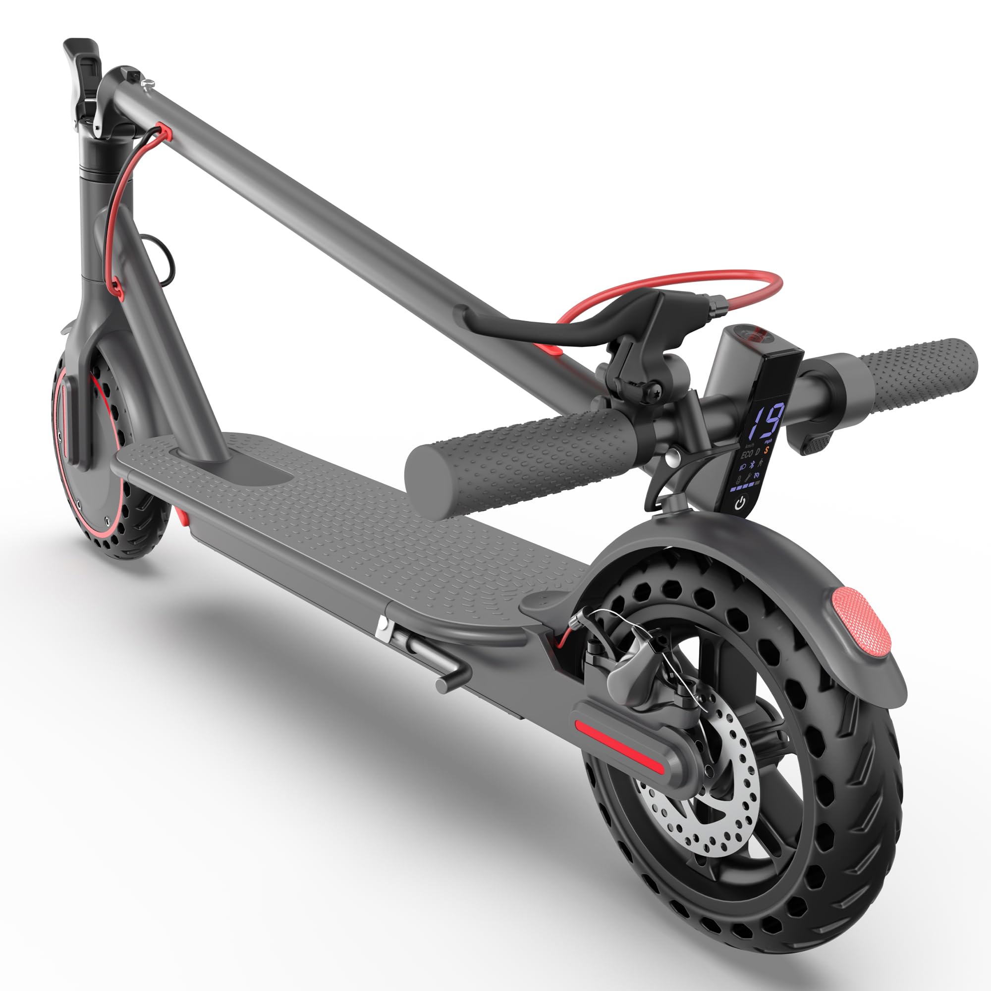 Electric Scooter - 350W/500W Motor, 8.5"/10''Solid Tires, Up to 19/22MPH& 16/21/23Miles Long-Range Portable Commuting Scooter for Adults with Double Braking System, App