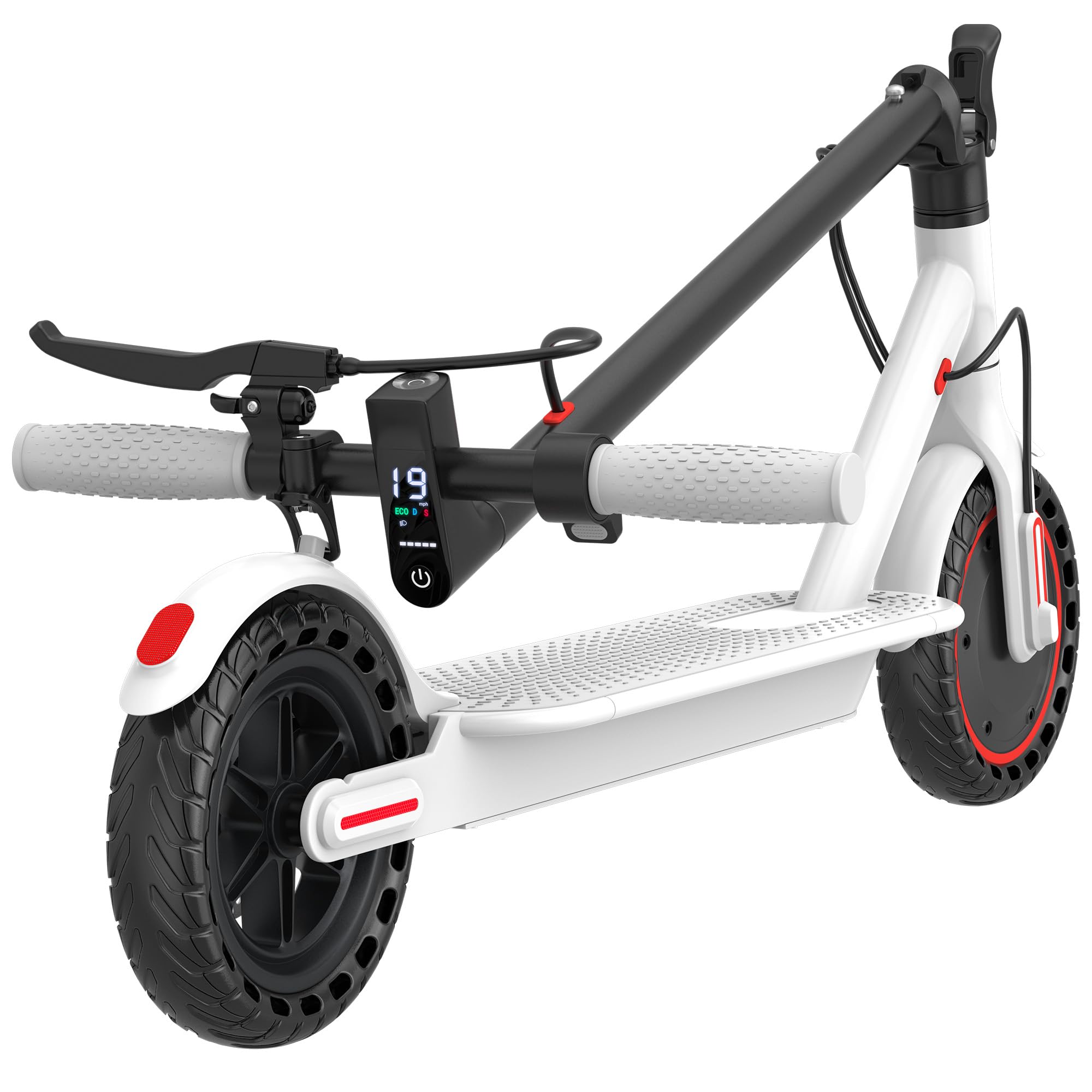 Electric Scooter - 350W/500W Motor, 8.5"/10''Solid Tires, Up to 19/22MPH& 16/21/23Miles Long-Range Portable Commuting Scooter for Adults with Double Braking System, App