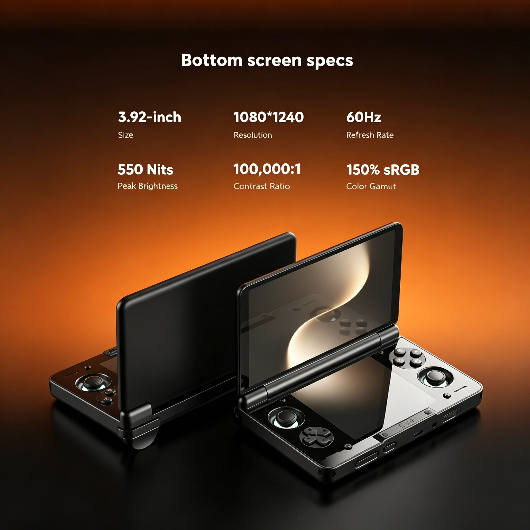 Handheld Gaming Console 6-inch Dual-Screen Touch Screen Color Display Android 14 Wi-Fi Full HD Built-in 10000 Games PSP