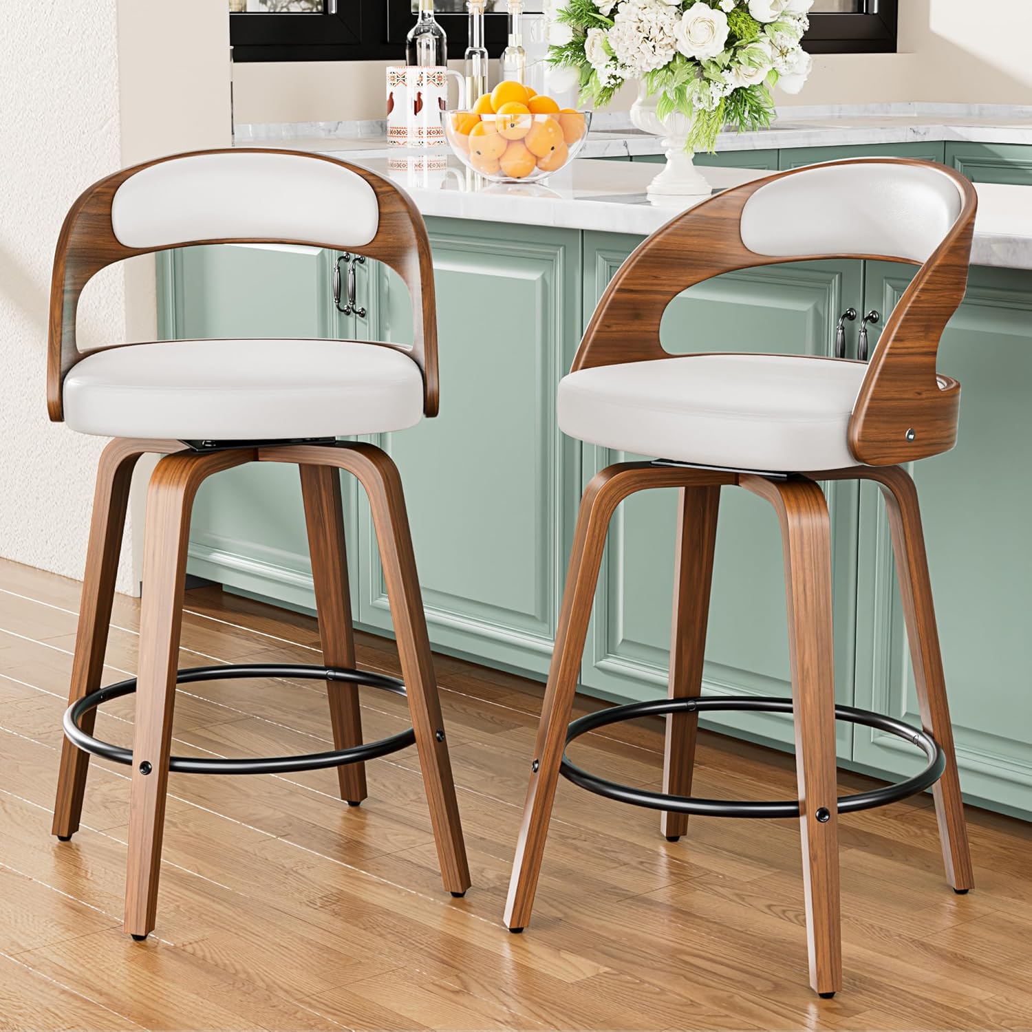 Bar Stools Set of 4, 26" Bentwood Counter Height Barstools