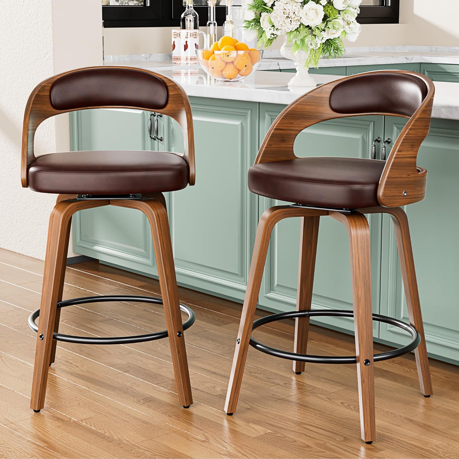 Bar Stools Set of 4, 26" Bentwood Counter Height Barstools