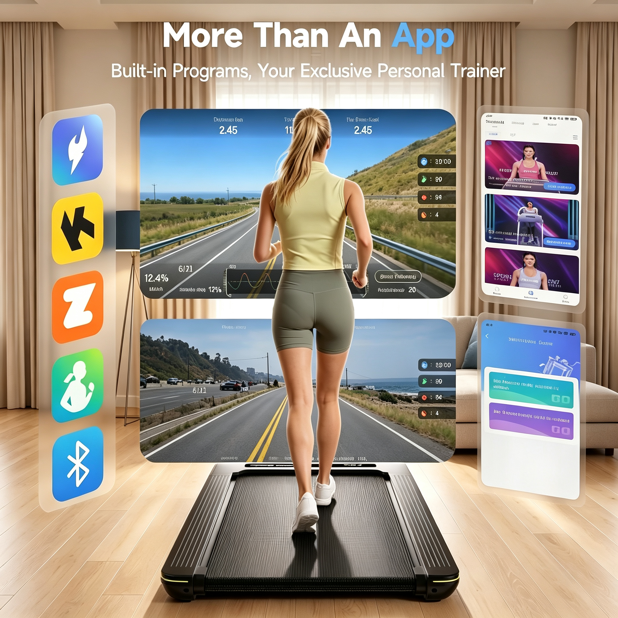 Walking Pad with 14% Incline Under Desk Treadmill for Home & Office