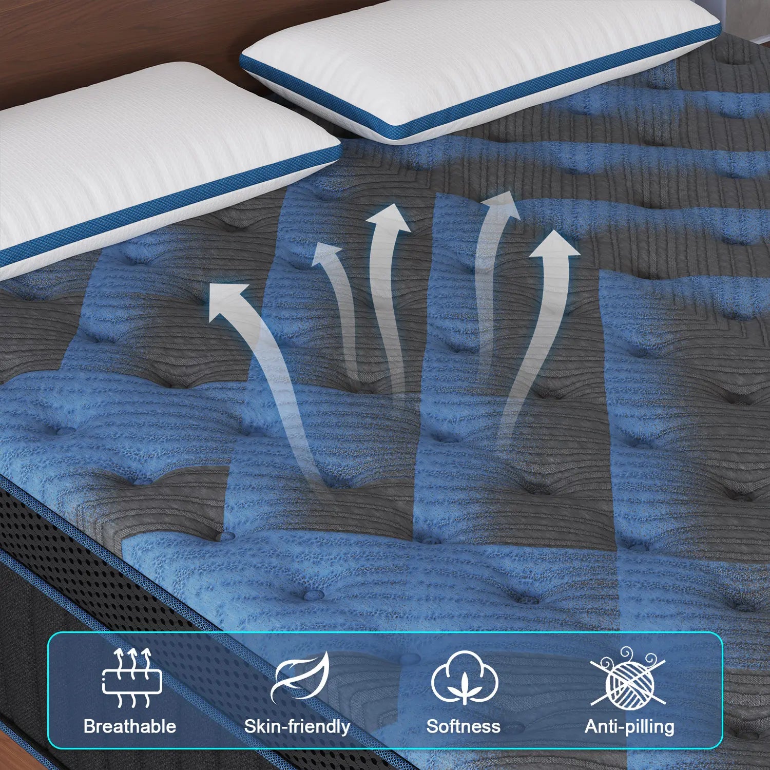 12"/14" Hybrid Mattress in a Box | Memory Foam & Pocket Springs | Medium Firm | Lumbar Support