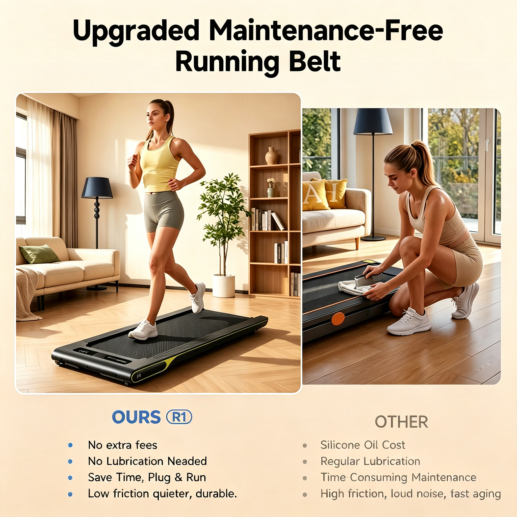 Walking Pad with 14% Incline Under Desk Treadmill for Home & Office