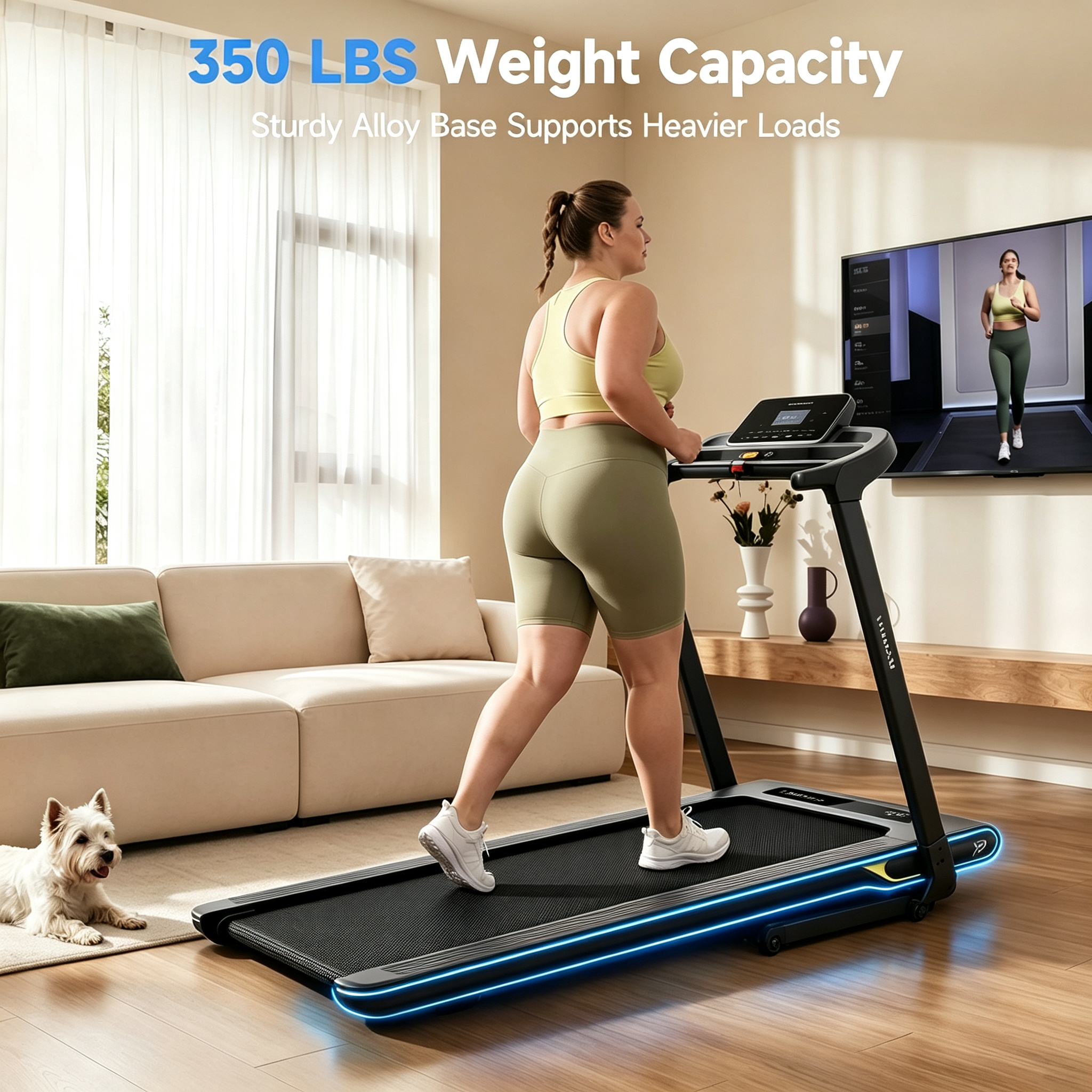 Walking Pad with 14% Incline Under Desk Treadmill for Home & Office