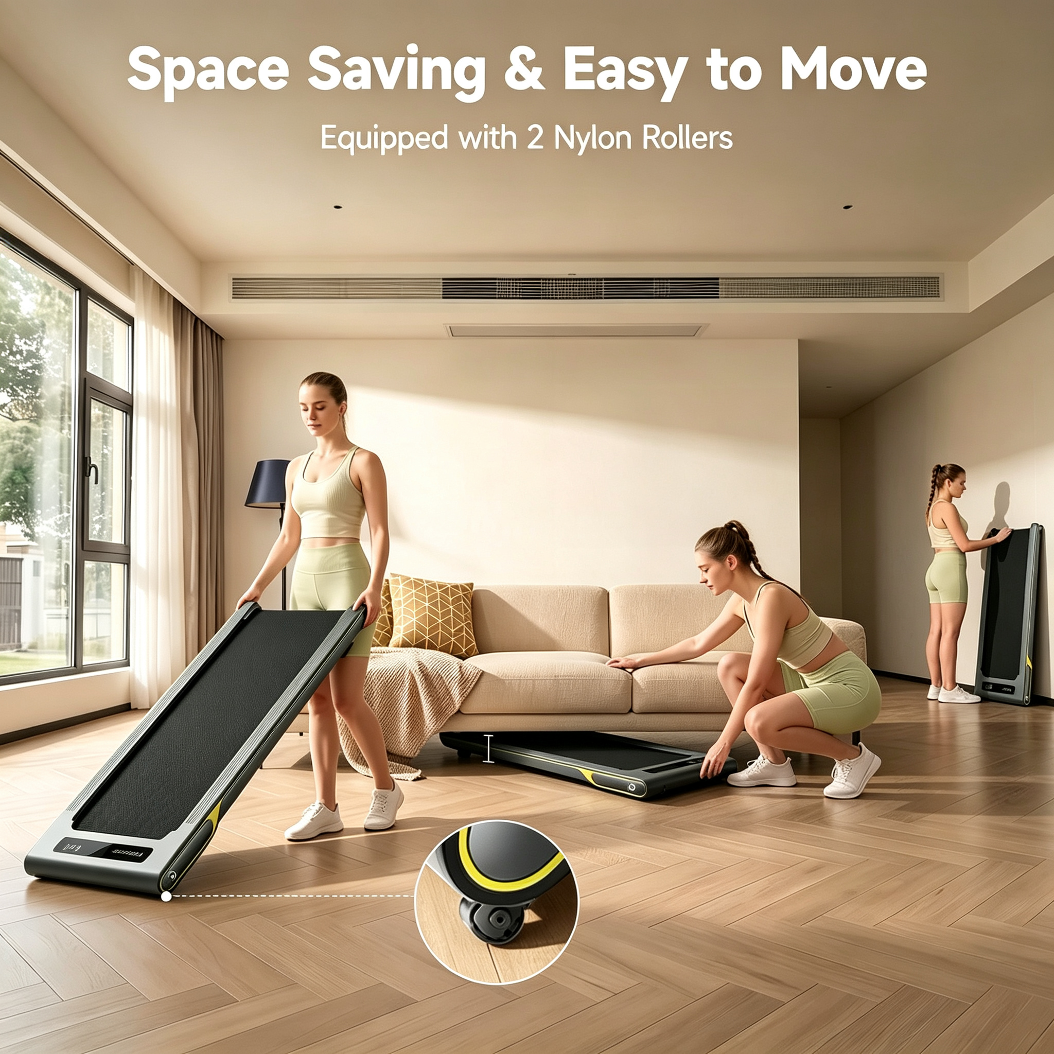 Walking Pad with 14% Incline Under Desk Treadmill for Home & Office