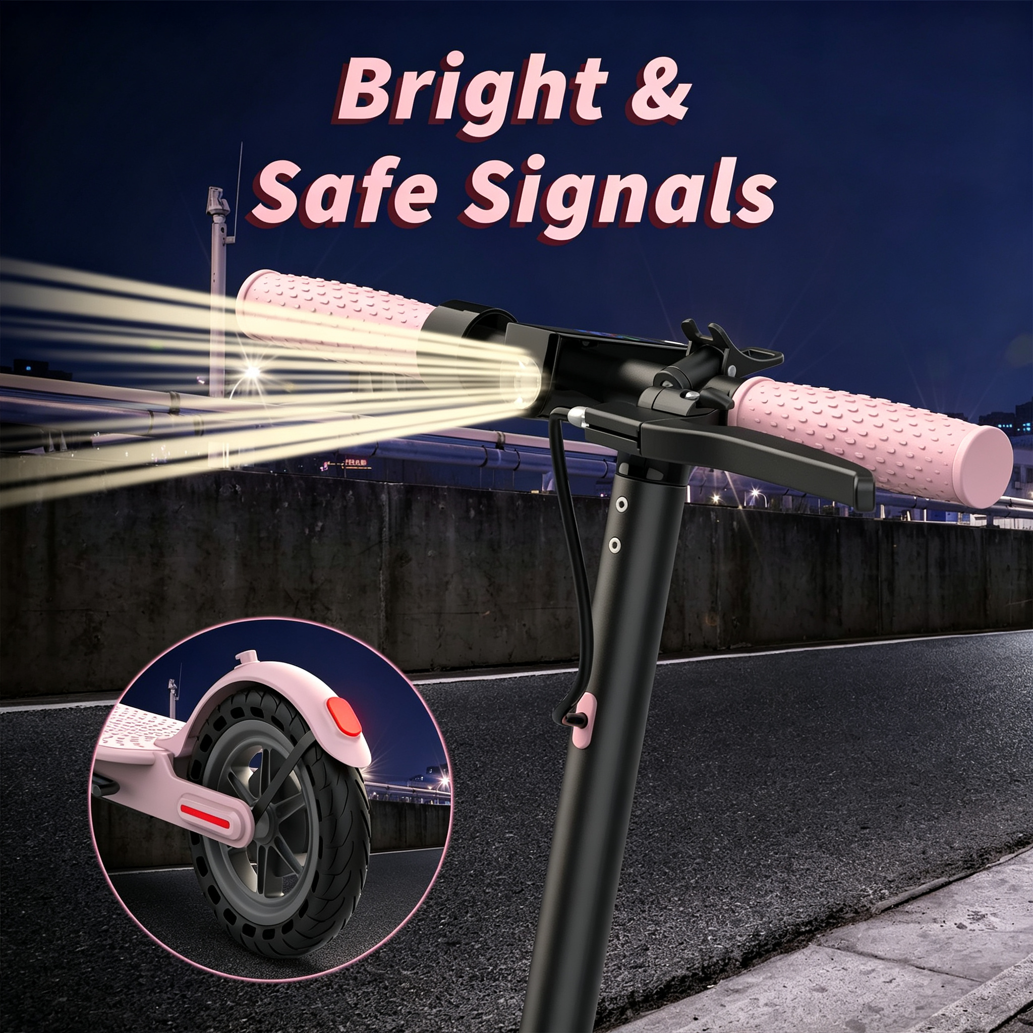 Electric Scooter - 350W/500W Motor, 8.5"/10''Solid Tires, Up to 19/22MPH& 16/21/23Miles Long-Range Portable Commuting Scooter for Adults with Double Braking System, App