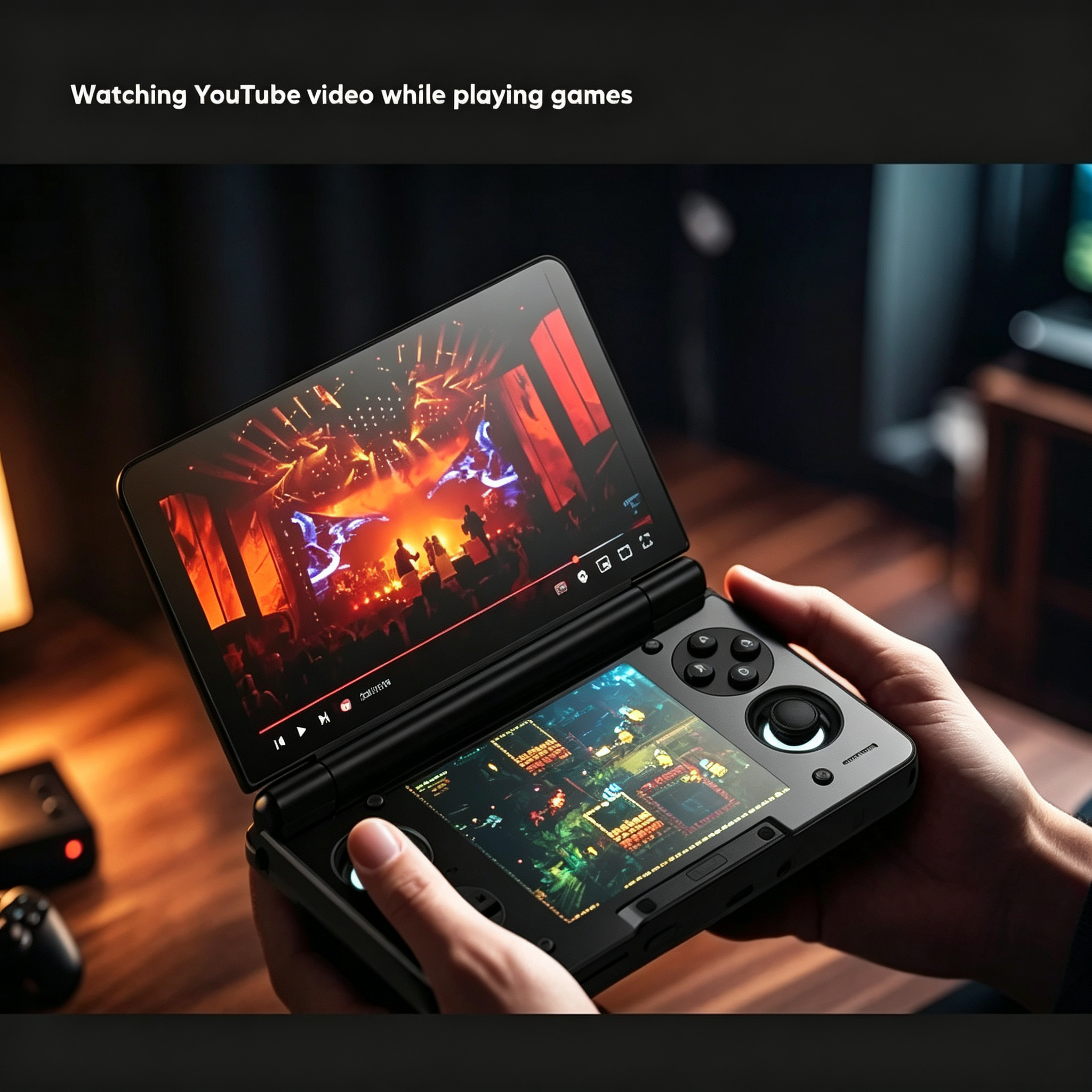 Handheld Gaming Console 6-inch Dual-Screen Touch Screen Color Display Android 14 Wi-Fi Full HD Built-in 10000 Games PSP