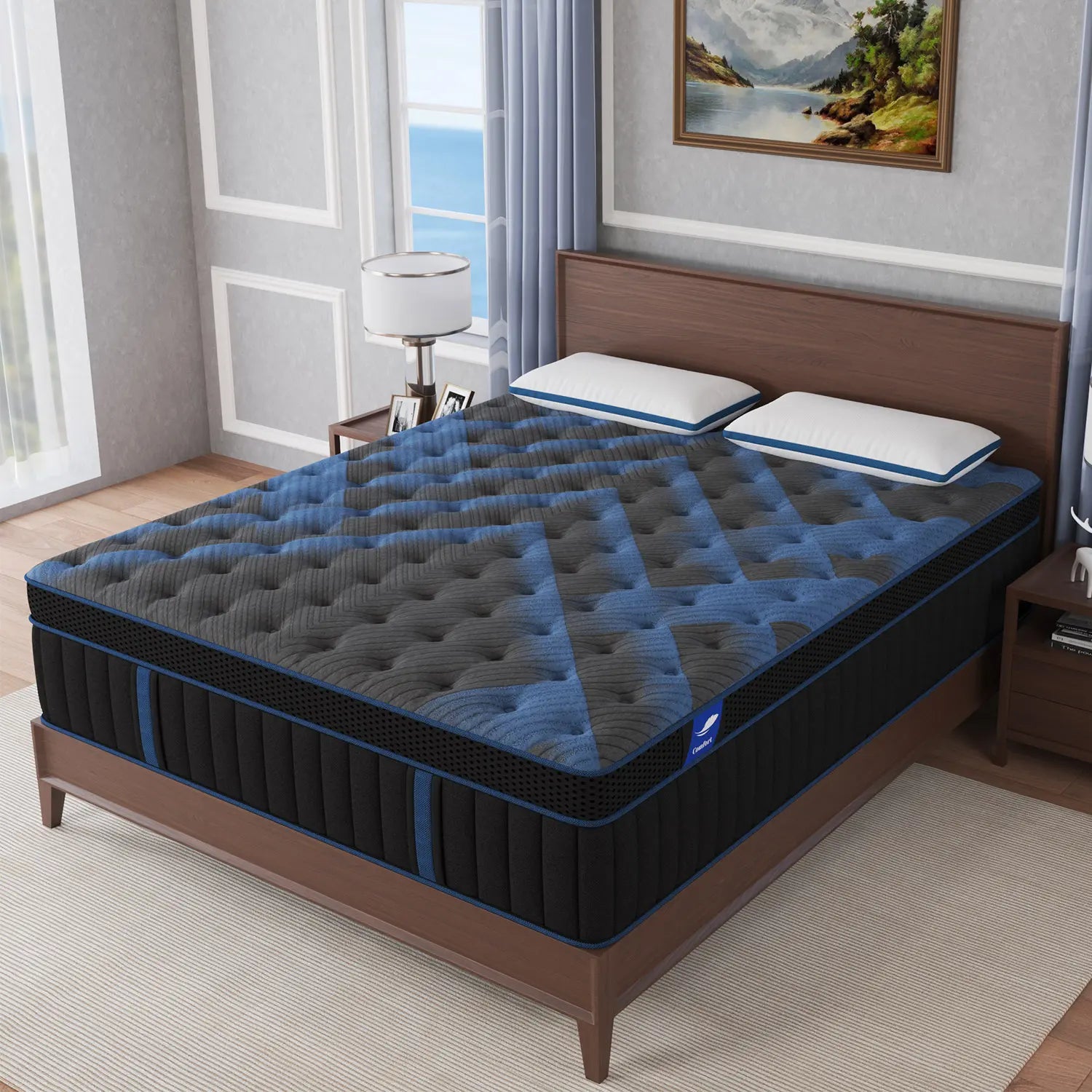12"/14" Hybrid Mattress in a Box | Memory Foam & Pocket Springs | Medium Firm | Lumbar Support