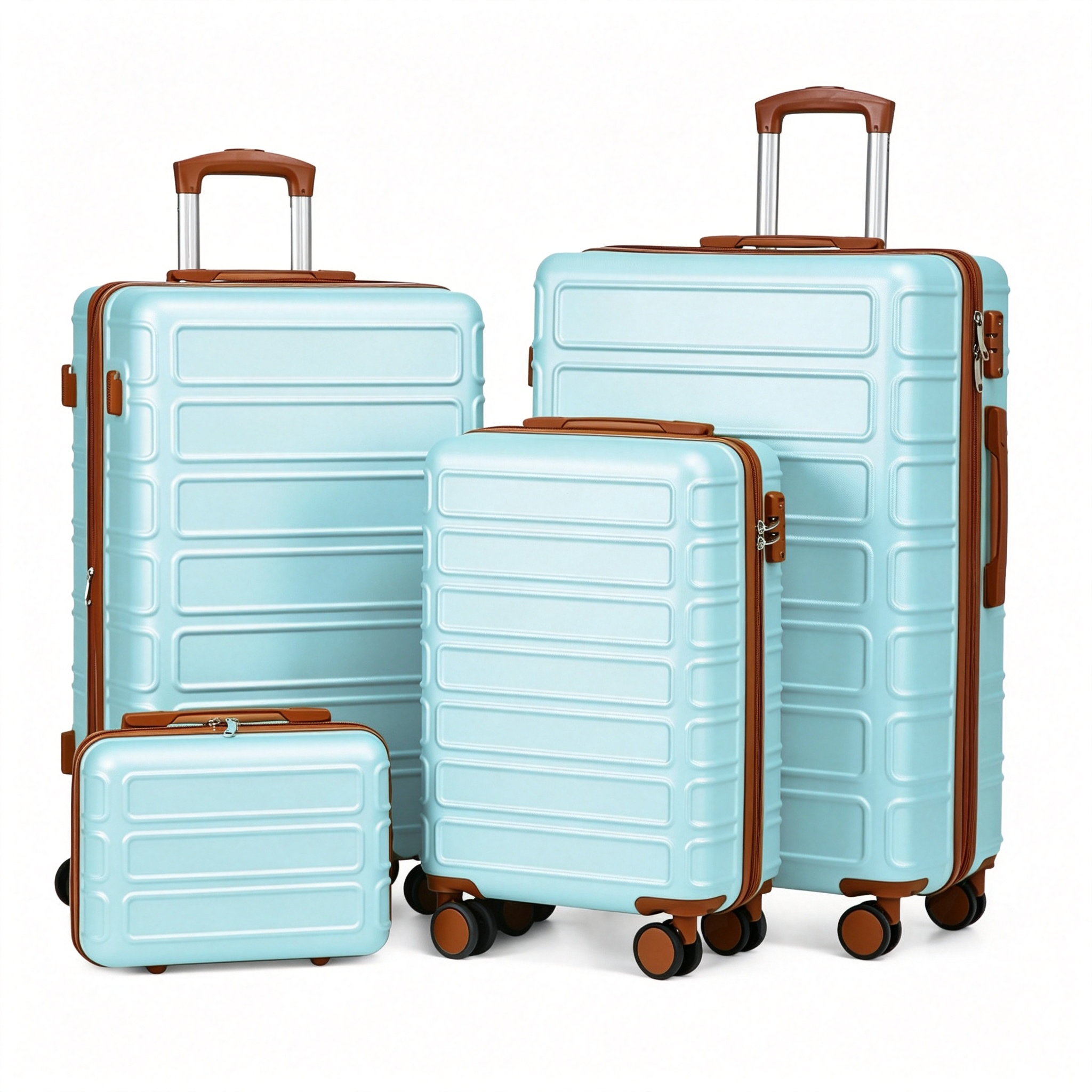 4 Piece Luggage Set Expandable ABS Travel Suitcase Set TSA Lock Hardshell Durable Lightweight Traveling Luggage Sets Gift for Back to School (28in26in20in13in)