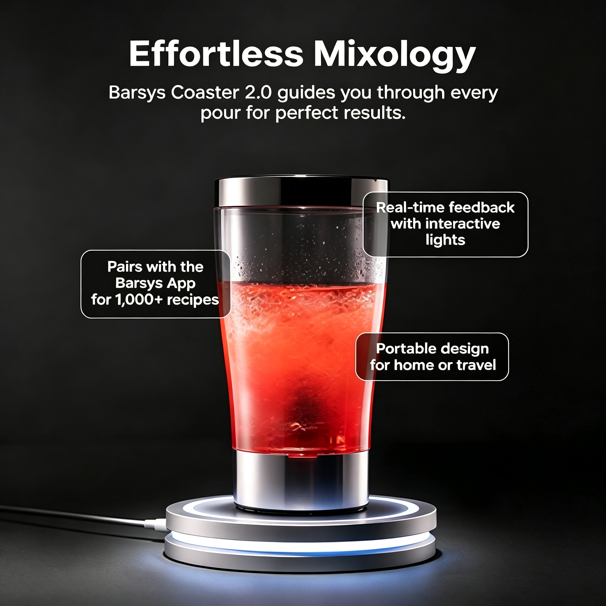 360 Cocktail Maker Machine (Black) : Drink Maker for Cocktails, Mixed Drinks, and Mocktails
