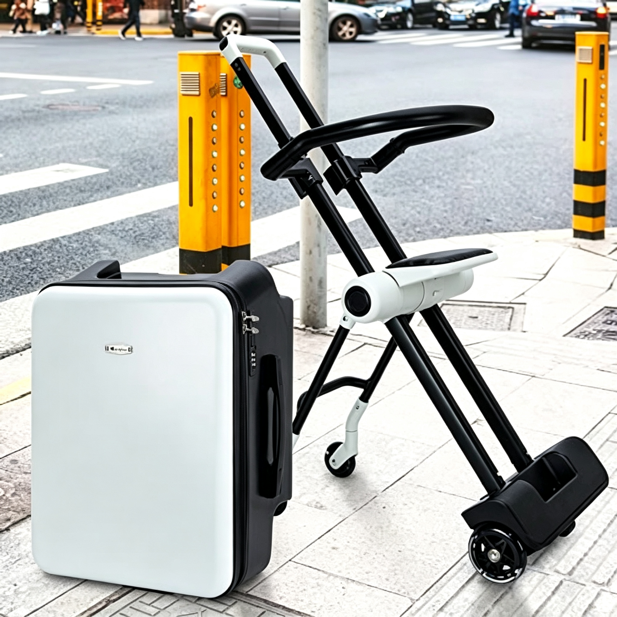 Expandable Luggage with Spinner Wheels,Large Suitcases with Child Seat Design,Hard Luggage for Women and Men,20 inch Hardside Carry on Luggage for Travel