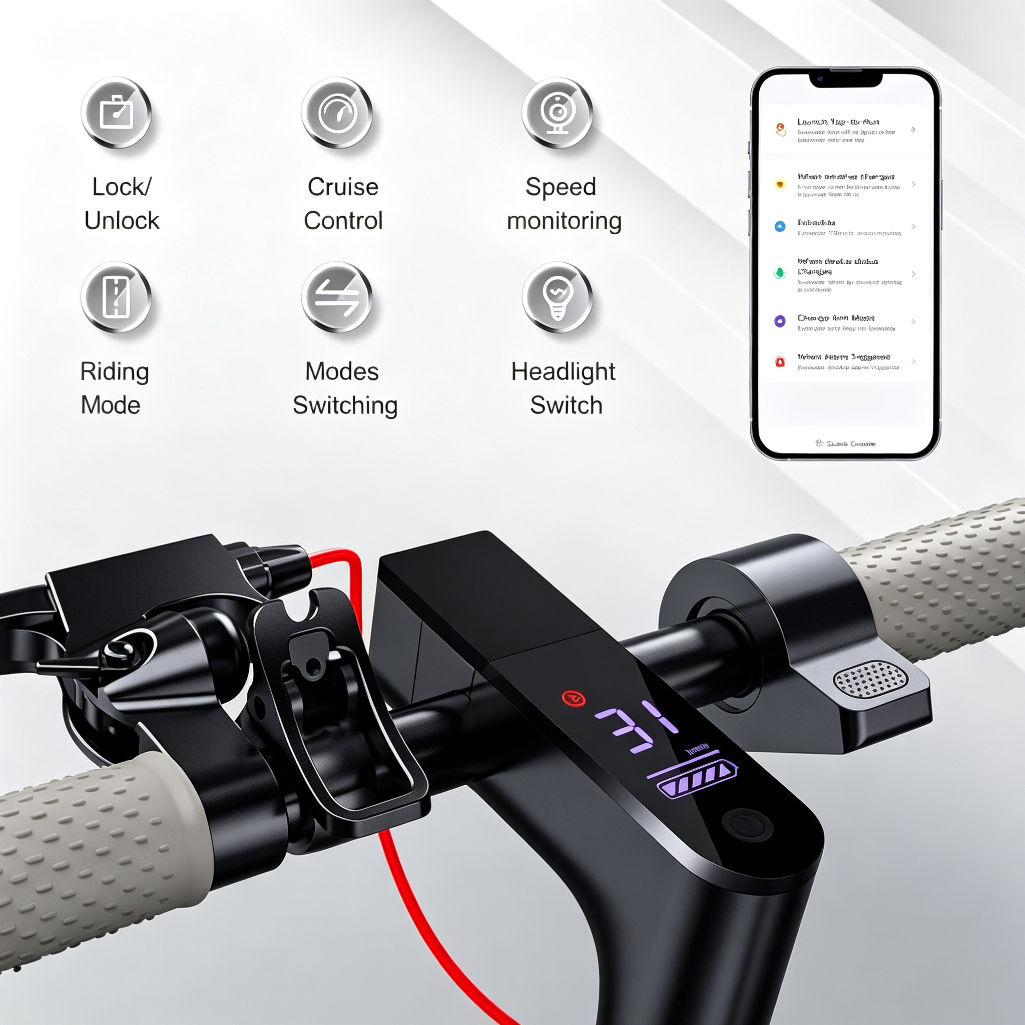 Electric Scooter - 350W/500W Motor, 8.5"/10''Solid Tires, Up to 19/22MPH& 16/21/23Miles Long-Range Portable Commuting Scooter for Adults with Double Braking System, App
