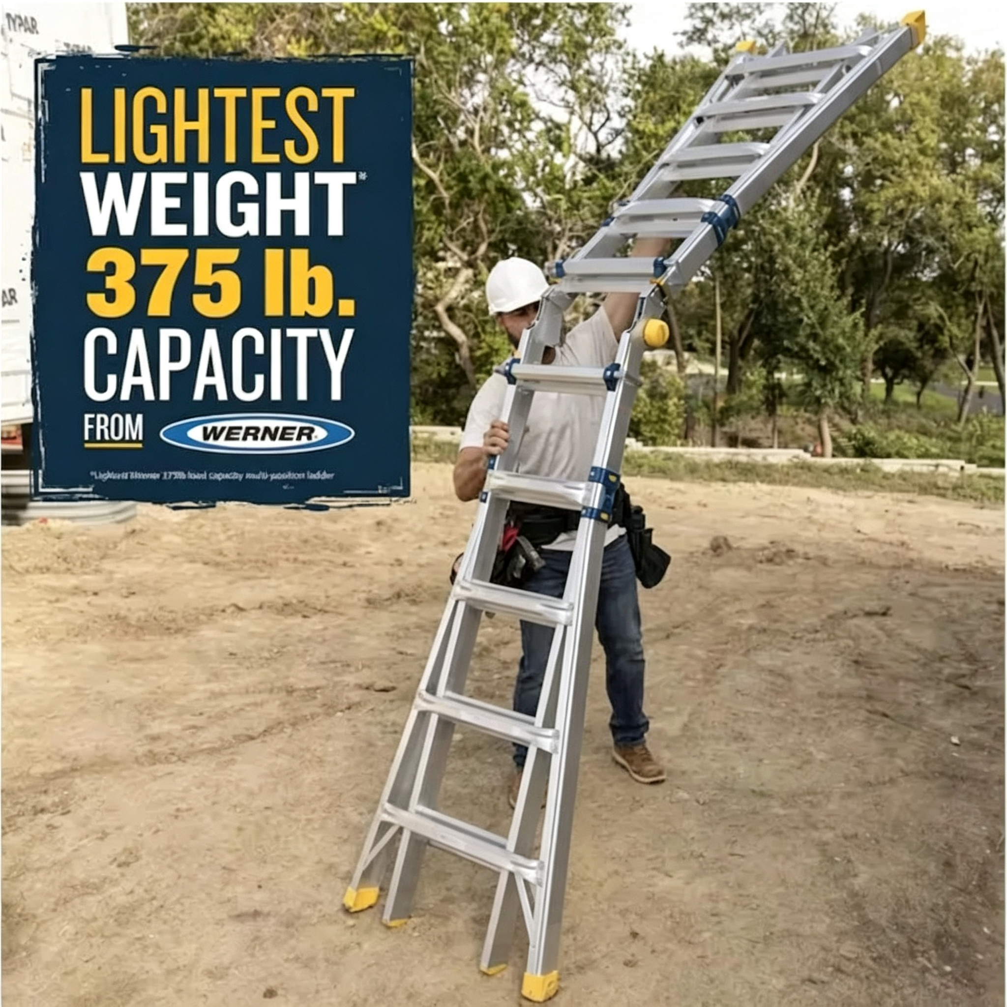 Gorilla Multi-Position Pro Ladder, 375 lb. Type IAA Duty Rating with Built-In Hands-Free Leveling