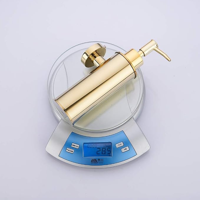 Wall-Mounted Stainless Steel Soap Dispenser - Brushed Brass (180ml)