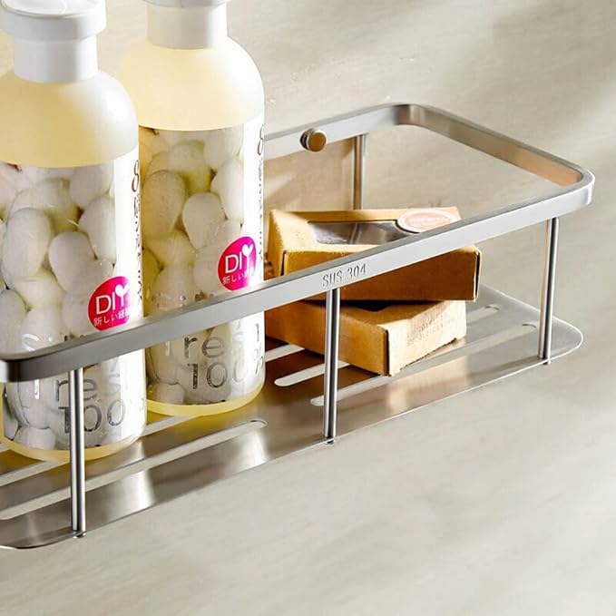 Classic Wall-Mounted Stainless Steel Shower Caddy Basket