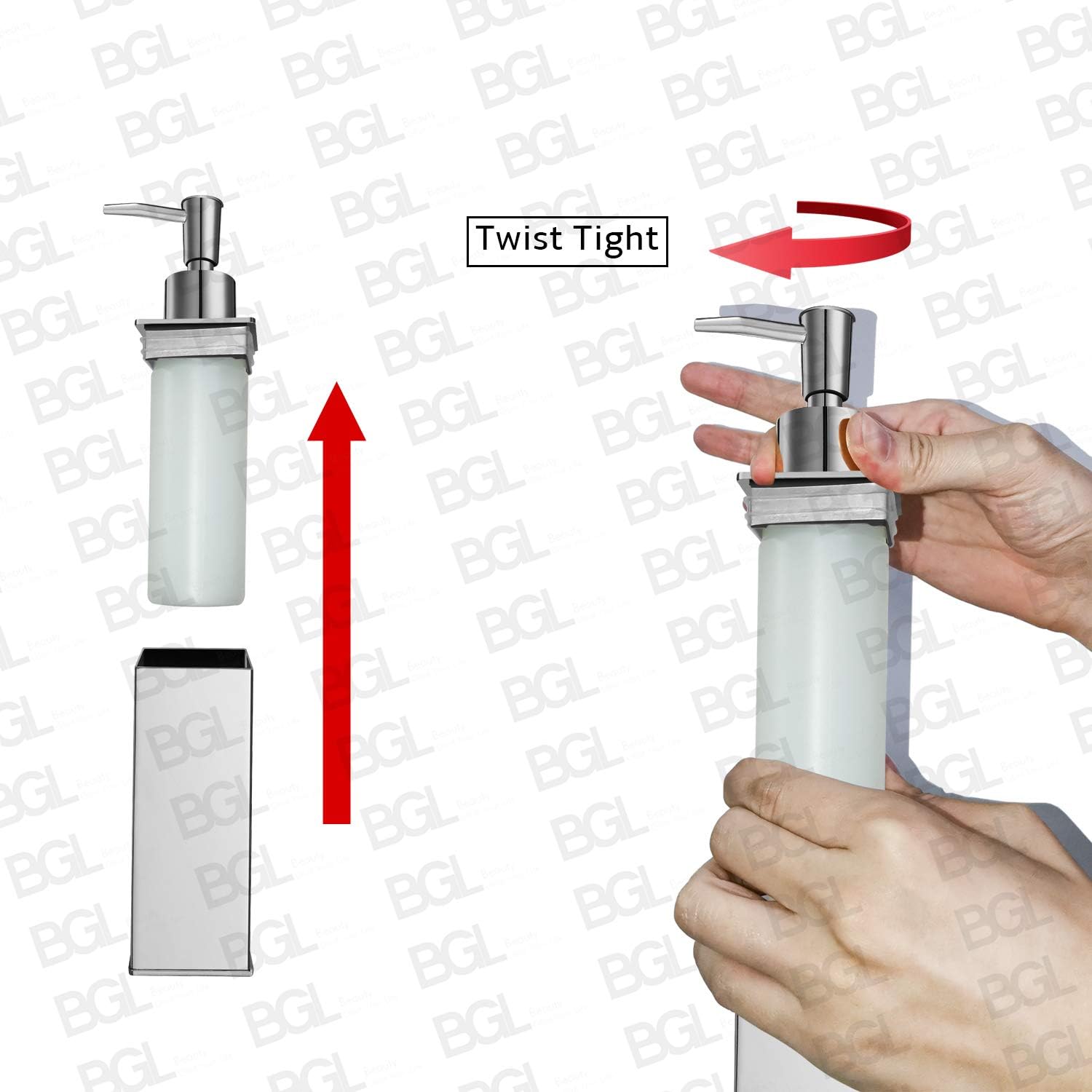 Wall-Mounted Stainless Steel Soap Dispenser - Brushed Brass (180ml)