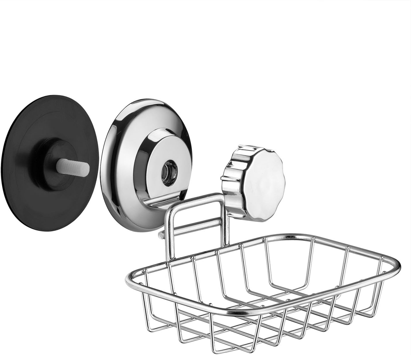 Contemporary Stainless Steel & White Soap Dish