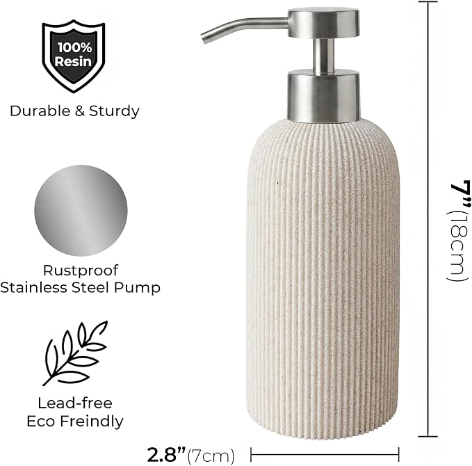 Minimalist Matt Silver Resin Soap Dispenser (300ml)