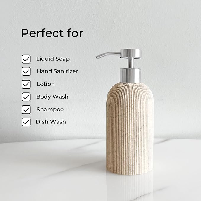 Minimalist Matt Silver Resin Soap Dispenser (300ml)