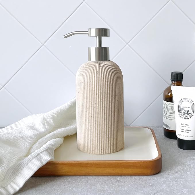 Minimalist Matt Silver Resin Soap Dispenser (300ml)