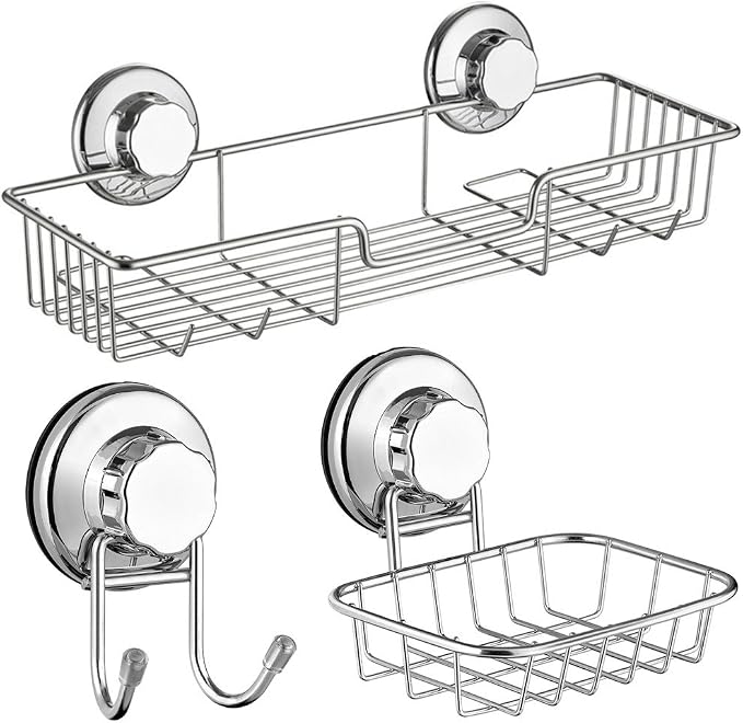 Contemporary Stainless Steel & White Soap Dish