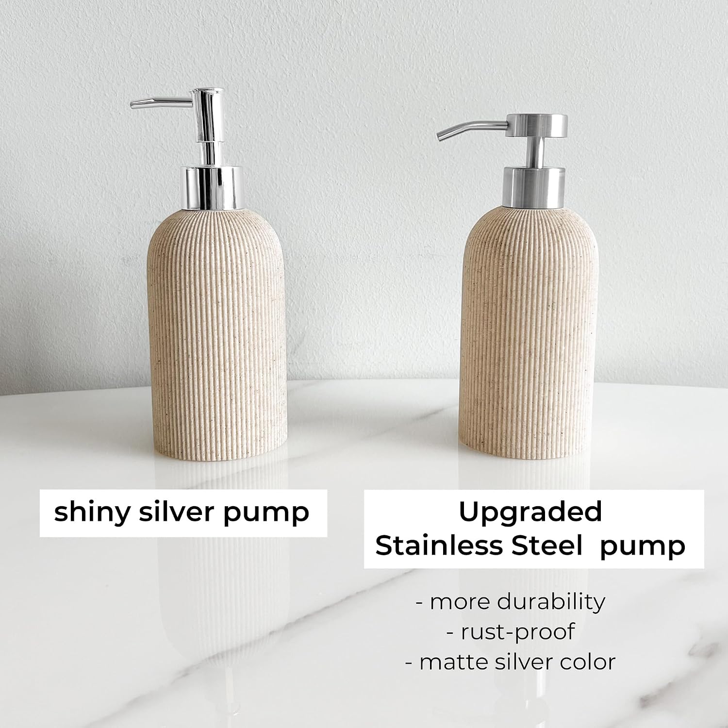 Minimalist Matt Silver Resin Soap Dispenser (300ml)