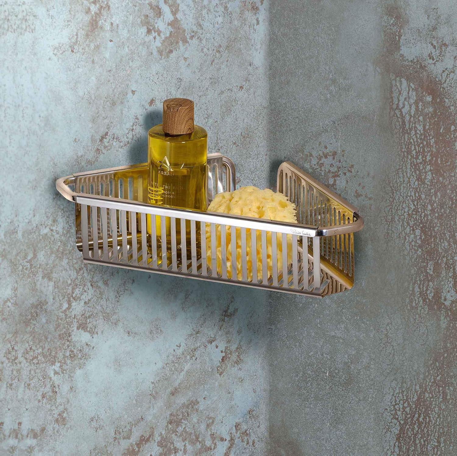 Stainless Steel Corner Shower Basket - Rust-Resistant