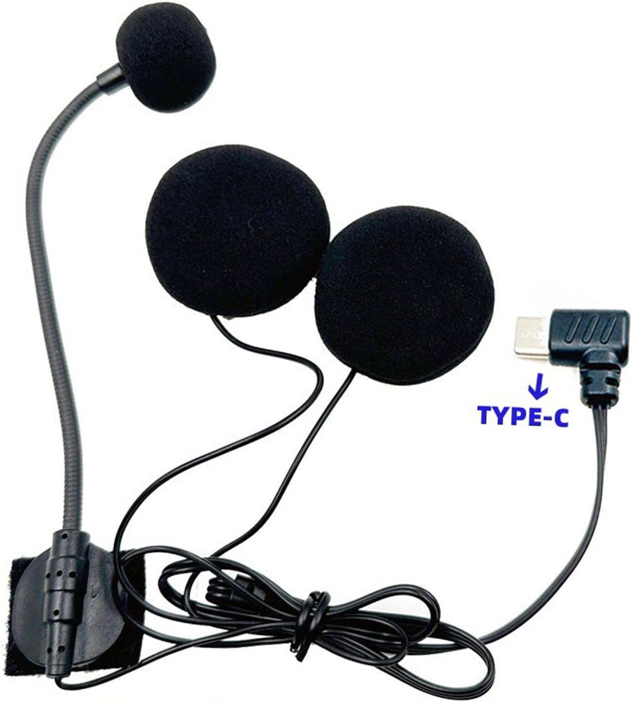 Type C Half Covered Helmets Headphone Microphone