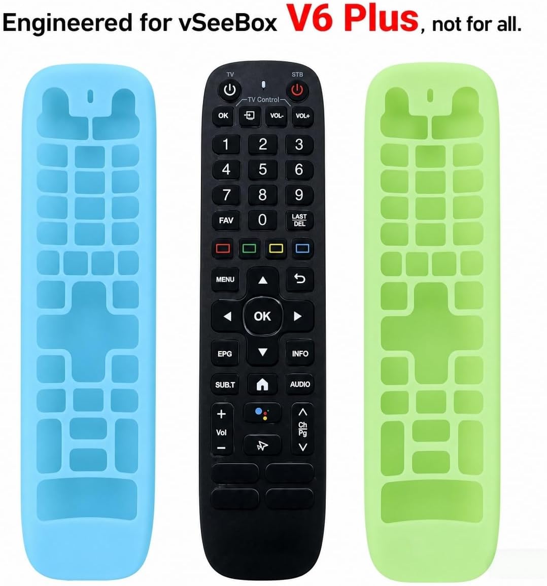 2 Pack Silicone Remote Case for V6 Plus(Glow Green&Glow Blue)