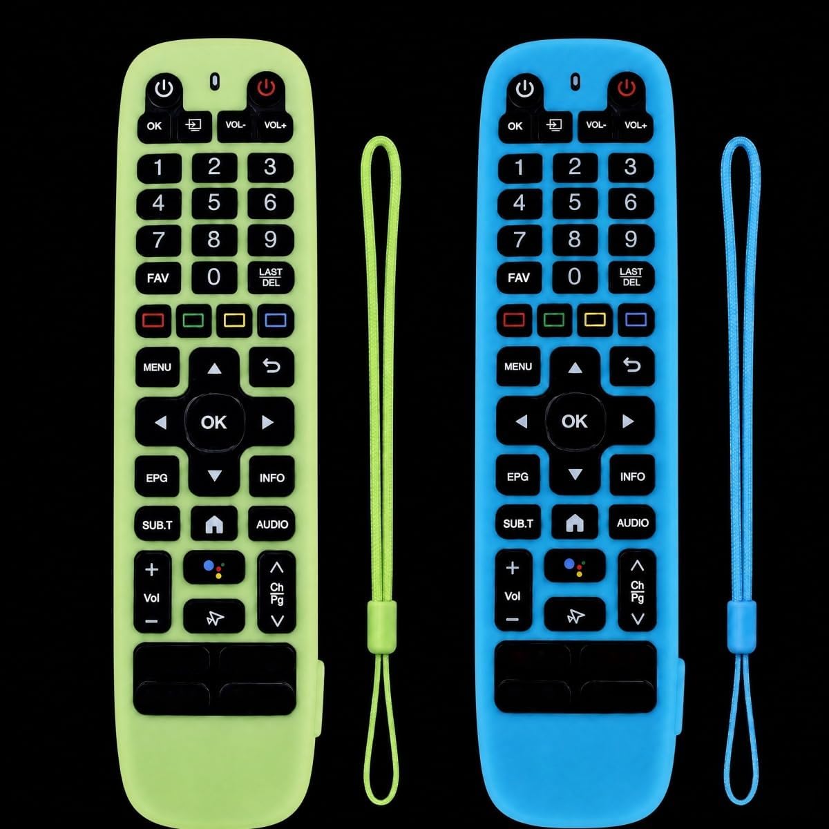 2 Pack Silicone Remote Case for V6 Plus(Glow Green&Glow Blue)